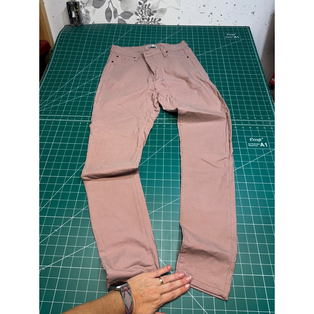 YMI Hyperstretch Skinny Pants Mauve Pink Women XL High Rise Stretch Trousers